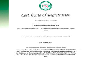 Lee más sobre el artículo CARMAR obtiene el Certificado ISO 22000:2018 para garantizar Calidad y Seguridad Alimentaria